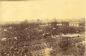 Concentracio de carruatges per a fer-ne el recompte i la revisió a la rambla del Prat,Cal Torrero, vista del terrat de casa volts de 1925